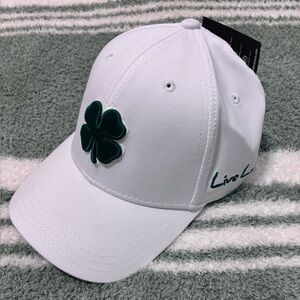 Black Clover 🍀 Live Lucky White Golf Lid with Dark Green Clover